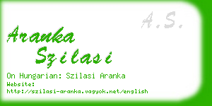 aranka szilasi business card